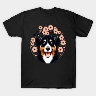 Beauceron Celebrates Spring Amidst Cherry Blossoms Splendor T-Shirt